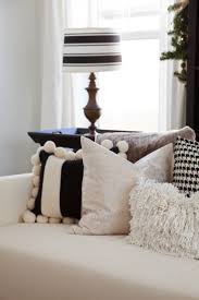 Black And White Couch Pillow Emily S Christmas Decorations 2013 Black And White Pillows Black And White Decor White Pillows