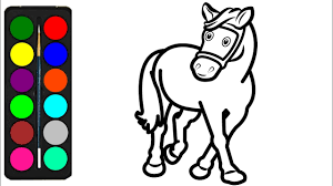 Print, color and enjoy these horse coloring pages! How To Draw A Horse Coloring Pages For Kids Easy Horse Drawings For Kids Kids Colors Tv Youtube