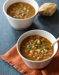 French Lentil And Vegetable Soup With Bacon