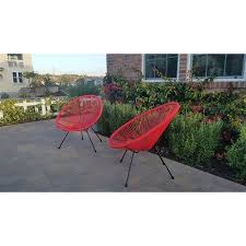 E Joy Acapulco Sun Oval Outdoor Patio Chair All Weather Patio Indoor Outdoor Acapulco Weave Lounge Chair 1 Piece Red Walmart Com Outdoor Patio Chairs Patio Chairs Wicker Patio Chairs