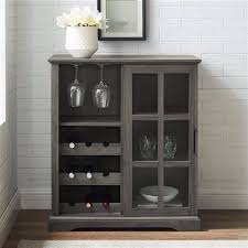 Target / furniture / corner cabinet glass door. Walker Edison Wine Storage Cabinet Sliding Glass Door 36 In Slate Grey Lwu36lenbcsg Rona