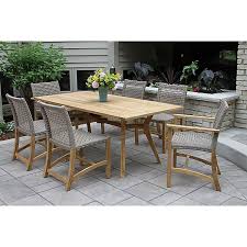 Maybe you would like to learn more about one of these? Outdoor Interiors 7 Piece Nautical Teak And Wicker Dining Set In Teak Grey Bed Bath Beyond