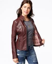 Jou Jou Faux Leather Band Collar Moto Jacket Coats Women Macy S Leather Jackets Women Leather Jacket Outfits Faux Leather Jacket Outfit