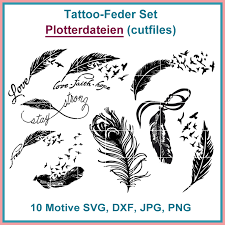 Maybe you would like to learn more about one of these? Plotterdatei Tattoo Feder Cutting Set Cutflies Feather Rock Queen Stickdateien