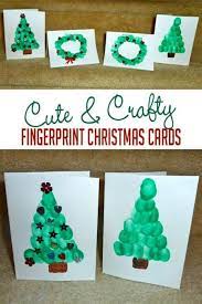 We love creating and exploring with different art supplies and techniques. Cute Crafty Fingerprint Christmas Cards For Kids To Make Hoawg
