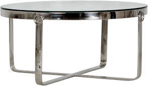 Use this chrome coffee table to offer guests a place to rest their glasses while relaxing in your this glass coffee table by greyson living features a raised, mirrored base and a smoked glass top that full eichholtz collection with uk & international shipping. Aula Round Stainless Steel Chrome And Glass Coffee Table