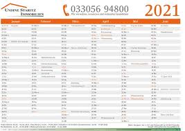 Winterferien 2021 kalender nrw zum ausdrucken. Gratis A4 Jahreskalender 2021 Staritz Immobilien