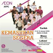 Peluang keemasan untuk para graduan jawatan kosong terbaru program latihan kemahiran industri ecrl di negeri pantai timur. Peluang Kerjaya Bersama Aeon Food Kerja Kosong Shah Alam Facebook