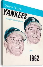 1962 New York Yankees Baseball Poster by Row One Brand Wall Art