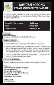 Penolong pemelihara hutan gred g29; Iklan Jawatan Jabatan Pelancongan Negeri Terengganu Facebook