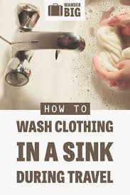 hand wash clothes in a sink