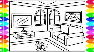 You can decorate walls of kids' room with cartoonlook. How To Draw A Living Room For Kids Living Room Drawing For Kids Living Room Coloring Pages Youtube