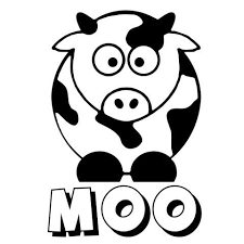 Black And White Cartoon Picture Of Orange Cute Little Black And White Farm Milk Cow Moo Cartoon Cow Cute Cows Cows Funny
