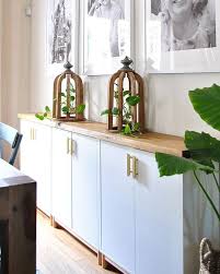 Grand buffet bas, de marque ikea, modèle markör, en pin vernis mat (sauf dos : Turn Ikea Cabinets Into A Sideboard Know How She Does It Ikea Dining Ikea Dining Room Dining Room Storage