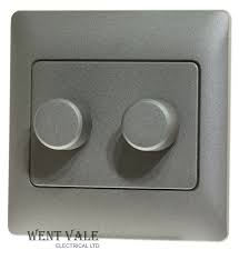 GET Rocca Stone Range - 530 046 - 6a 2 Gang 2 Way Rotary Dimmer Switch  60-250W