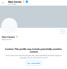 Select report tweet from the icon. Twitter Adds Sensitive Media Warning To Gina Carano S Account To Protect Users From Violent Hateful Or Adult Content Bounding Into Comics