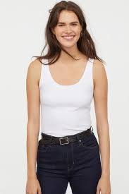 Black And White Tank Top Pdp Jersey Tank Tops Tank Tops White Tank Top