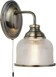 Bistro Ii Antique Brass Switched Wall Light Retro Style Holophane Wall Lights Retro Wall Light With Switch Antique Wall Lights