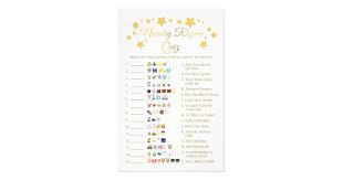 You have a bit of time as the shower usually isn't held until the last trimester, but it is better to get the planni. Gold Star Nursery Rhyme Baby Shower Emoji Game Flyer Zazzle Com