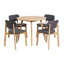 Round beech dining table and chairs. Portbel Beech Finish Round Shape Dining Table And 4 Dining Chair Compact Dining Table Dining Chairs Dining Chairs Uk