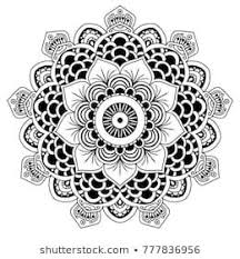 Black And White Mandala Vector Isolated On White Vector Hand Drawn Circular Decorative Element Tattoo Pattern Mandala Vector Hand Drawn Vector Illustrations