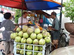 Selling Fresh Green Coconuts In Little India Penang Greens Recipe Health Benefits Healthy