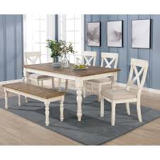 Solid pine table, chairs and bench to match well made sturdy set all round professionally refurbished to a high kitchen/dining tables, coffee tables, benches with industrial hairpin legs. Prato Antique White Distressed Oak 6 Piece Dining Table Set Overstock 30933944