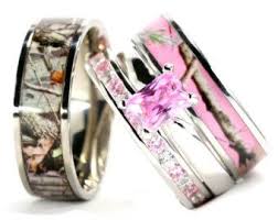 His And Hers Camo Wedding Ring Set Black Plated Titanium And Etsy Camo Engagement Rings Camo Wedding Rings Sets Pink Wedding Rings