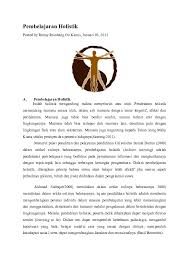 Kita memelihara dua tahun saja, tapi dua puluh lima tahun yang akan datang, kita tinggal. Doc Pembelajaran Holistik Jusniati Tasoin Academia Edu
