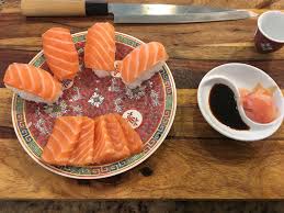 Salmon Sushi Sashimi Salmon Sushi Food Sushi