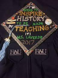 Teacher Graduation Cap Social Studies History Teacher Graduation Cap Graduating Teacher College Grad Cap Ideas