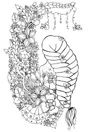 About adult coloring page graphic. Vector Illustration Zentangle Woman Girl In The Flowers Open Back Long Braid Doodle Zenart Coloring Anti Stress Stock Vector Illustration Of Beauty Isolated 68923471
