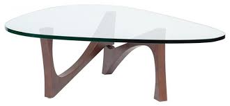 Leisuremod imperial modern triangle coffee table glass top. 49 3 Wide Coffee Table Rounded Triangle Tempered Glass Top Solid Ash Wood Base Contemporary Coffee Tables By Noble Origins Llc Houzz