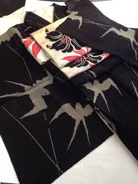 夏ツバメ燕 大人アンティーク 夏着物 366 画像3 着物 着物 柄 着物コーディネート