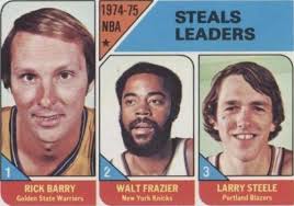 1975-76 Topps "Steals Leaders" Rick Barry Walt Frazier Larry Steele #6 EX+  🏀