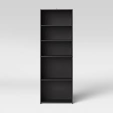 5 Shelf Bookcase Black Room Essentials Target Sturdy particleboard construction provides 44 pound per shelf weight capacity. 5 shelf bookcase black room essentials