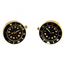 Japanese Movement Quartz Watch Black Gold Cufflinks From Ties Planet Uk