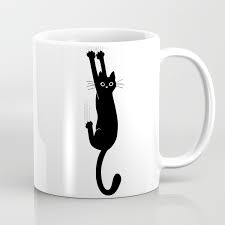 Get deals with coupon and discount code! Black Cat Hanging On Funny Cat Coffee Mug By Mylifeisacartoon Society6