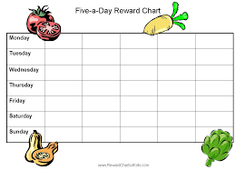 Food Journal For Fruit And Veggies Reward Chart Kids