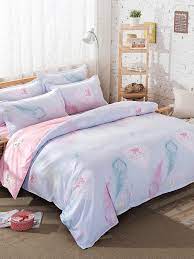 Shop for purple quilt at bed bath & beyond. Buy 4 Pcs Bedding Set Light Purple Print Soft Comforter Set Duvet Sets At Jolly Chic