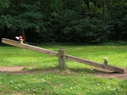 Durable teeter totter for children. Wooden Teeter Totter Backyard Fun Backyard Playground Farm Gardens