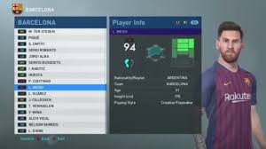 Fc barcelona is one of the best spanish club under la liga.messi is the captain of fc barcelona.legendary player like ronaldinho played in this famous club.fc barcelona kits are here , made for dls 20. Pes 2019 Barcelona Face And Player Ratings Youtube