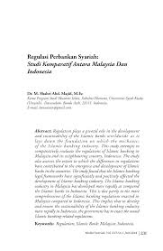 Pdf Regulasi Perbankan Syariah Studi Komparatif Antara Malaysia Dan Indonesia