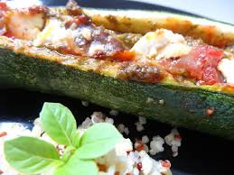 Courgettes Farcies A La Feta Chevre Pesto Et Jambon Serano Courgettes Farcies Cuisine Culinaire Recette Pesto