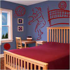 Volleyball Set Wall Decals Sports Kids Room Bedroom Wall Etsy Kids Sports Room Volleyball Room Kids Room Murals