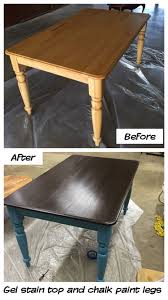 I Painted My Old Kitchen Table With General Finishes Gel Stain Brown Mahogany And Homemade Chalk Paint Legs Furniture Makeover Redo Furniture Diy Kitchen Table