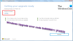 Fix Windows Upgrade error code 0x80090011