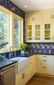 Other photos to yellow and blue kitchen curtains. Cheerful Yellow And Blue Kitchen For Book Lovers