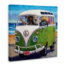 Stupell Industries Dogs Driving Retro Van Summer Beach Trip, Designed by CR  Townsend Canvas Wall Art, 24x24, Multicolor : Amazon.ca: Home