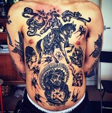 As you click through the slideshow, just think of the time involved with covering your entire body with ink. Old School Style Painted Black And White Western Tattoo On Whole Body Tattooimages Biz